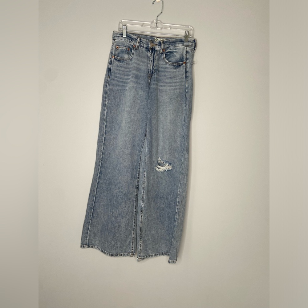 New York Rewash brand sz 5 27, 31 inch inseam wide leg high rise lightweight